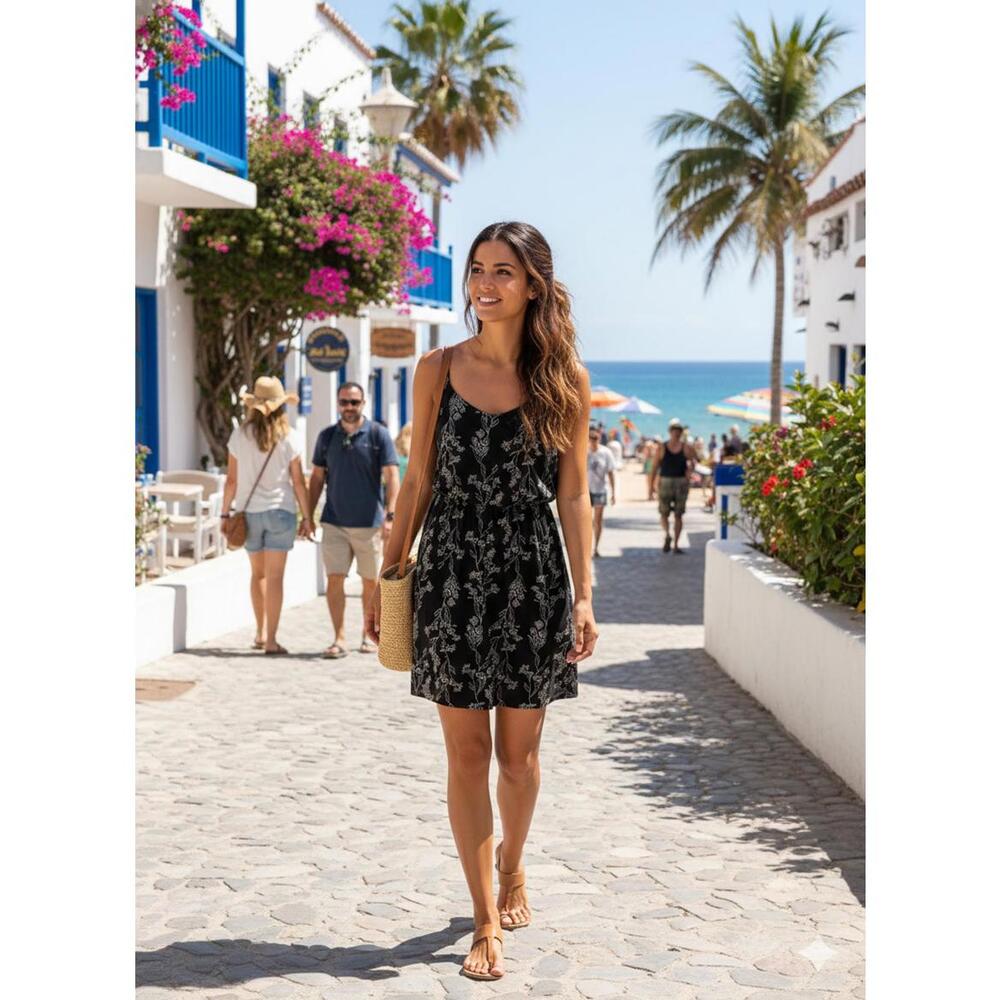 Old Navy - Floral Print Cami Dress - Black - Size S